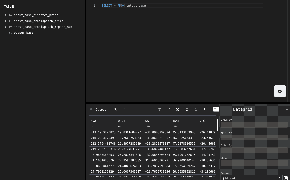 The Data Explorer showing a schema sidebar, query editor, and results grid