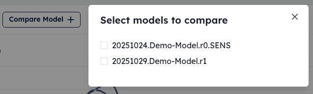 The model comparison modal